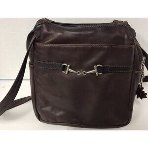 EUC Brown Leather Leather By Mann Bag Purse Made in Canada Handbag